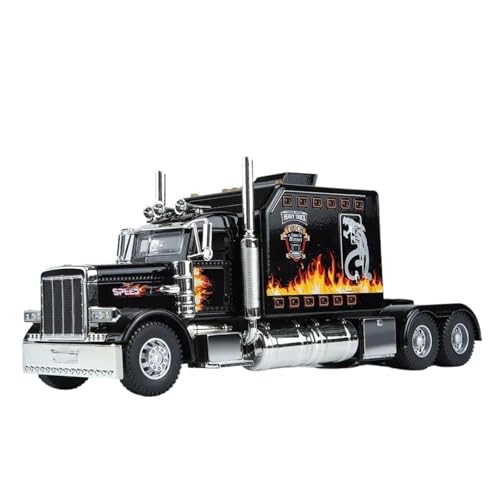 CJJXKBEP Fertiges Modellauto Druckguss 1:24 Containertransporter Im Amerikanischen Stil, Simulationsautomodell Mit Ton- Und Licht-Rückziehfahrzeugen Miniatur Auto Modell im Massstab(White) von CJJXKBEP
