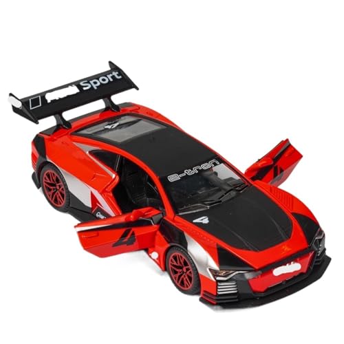 CJJXKBEP Fertiges Modellauto Druckguss 1:32 for Aodi E-TRON Simulationslegierungsautomodell Mit Ton Und Licht Zurückziehbares Miniaturfahrzeugmodell Miniatur Auto Modell im Massstab(Red) von CJJXKBEP