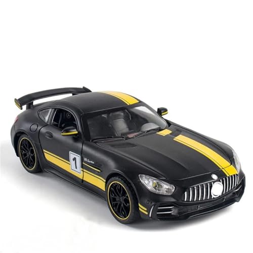 CJJXKBEP Fertiges Modellauto Legierung 1:24 for Mercedes-Benz GTR Simulationsautomodell Mit Ton Und Licht Zurückziehen Miniatur-Fahrzeugmodell Aus Druckguss Miniatur Auto Modell im Massstab(Black) von CJJXKBEP