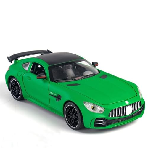 CJJXKBEP Fertiges Modellauto Legierung 1:24 for Mercedes-Benz GTR Simulationsautomodell Mit Ton Und Licht Zurückziehen Miniatur-Fahrzeugmodell Aus Druckguss Miniatur Auto Modell im Massstab(Green) von CJJXKBEP