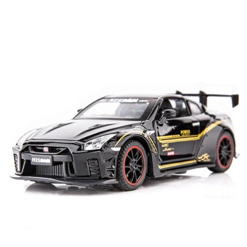 Fertiges Modellauto Maßstab 1:32 For Nissan R35. Simulations-Legierungsautomodell, Zurückziehbar Mit Sound Und Licht. Miniatur-Fahrzeugmodell Aus Druckguss Miniatur auto Modell im Massstab(Black) von CJJXKBEP