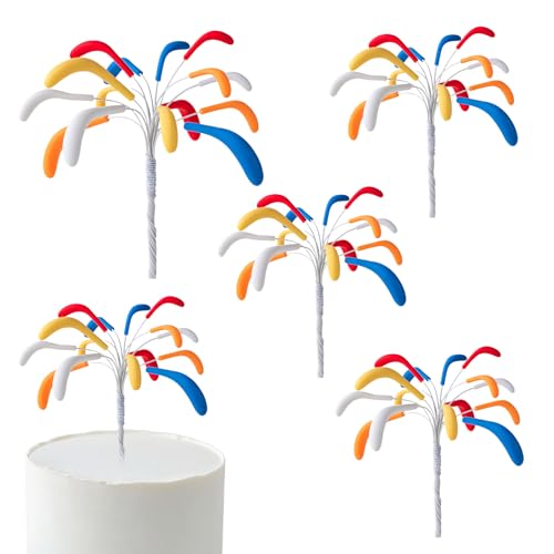 Bunter Happy Birthday Tortenaufsatz, Premium-Weichgummi, Party-Dekoration für Geburtstagskuchen, Cupcakes, Dessert, Tischdekorationen (Einheitsgröße) von CJKDXDH