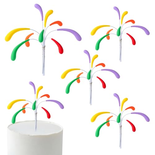 Bunter Happy Birthday Tortenaufsatz, Premium-Weichgummi, Party-Dekoration für Geburtstagskuchen, Cupcakes, Dessert, Tischdekorationen (Einheitsgröße) von CJKDXDH