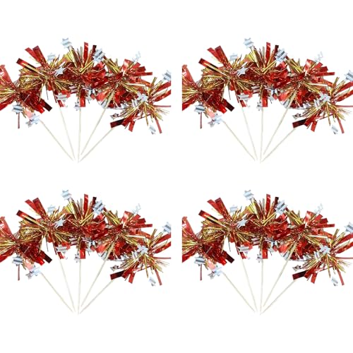 Cupcake-Topper, Feuerwerk, glitzernd, Lametta, professionelle Kuchendekoration, Obst, Kekse, Cocktail, Zahnstocher, wiederverwendbar, Valentinstag, Geburtstag, Weihnachten, Zubehör, 20 Stück Cupcake-Topper, Feuerwerk, glitzernd, Lametta, professionelle Kuchendekoration, Obst, Kekse, Cocktail, Zahnstocher, wiederverwendbar, Valentinstag, Geburtstag, Weihnachten, Zubehör, 20 Stück von CJKDXDH