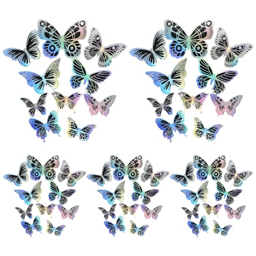 Schmetterlings-Kuchendekorationen, Kunststoff-Picker, Cupcake-Topper, Zahnstocher, Flaggen, Halloween-Dekoration für Geburtstag, Hochzeit, Abschlussfeier, Partyzubehör (schwarz) von CJKDXDH