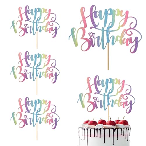 Tortenaufsätze "Happy Birthday", goldfarben, vielseitig, glitzernd, für Jubiläums-Partys, Kuchendekorationen Tortenaufsätze "Happy Birthday", goldfarben, vielseitig, glitzernd, für Jubiläums-Partys, Kuchendekorationen von CJKDXDH