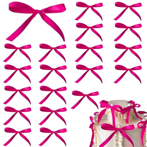 Tortenaufsatz mit Schleife, Polyester, Vintage-Stil, Schleife, Kuchendekoration, Happy Birthday-Schild, Cupcake-Topper für Hochzeit, Geburtstag, Party, Geschenkverpackung von CJKDXDH