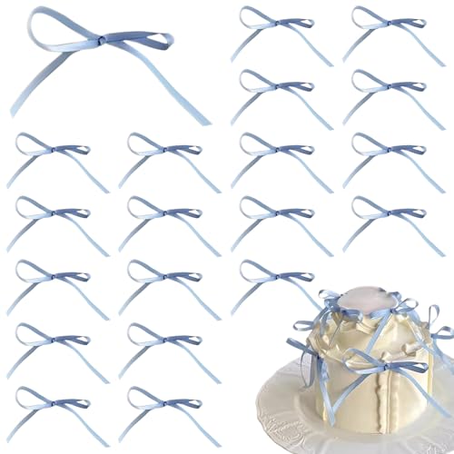 Tortenaufsatz mit Schleife, Polyester, Vintage-Stil, Schleife, Kuchendekoration, Happy Birthday-Schild, Cupcake-Topper für Hochzeit, Geburtstag, Party, Geschenkverpackung von CJKDXDH