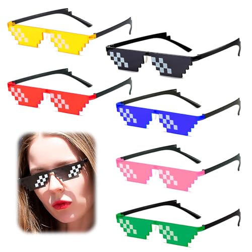 CJMUQHEHH 6 Stück Pixel Mosaik Brille Bunt, Thug Life Brille für Erwachsene Kinder Pixel Mosaik gläser Unisex Sonnenbrillen Spielzeug, Witzige Sonnenbrillen für Partys und Fotoshootings CJMUQHEHH 6 Stück Pixel Mosaik Brille Bunt, Thug Life Brille für Erwachsene Kinder Pixel Mosaik gläser Unisex Sonnenbrillen Spielzeug, Witzige Sonnenbrillen für Partys und Fotoshootings von CJMUQHEHH