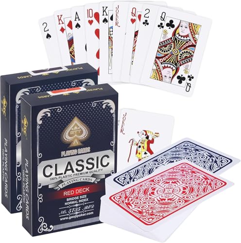 CJMUQHEHH Wasserfeste Plastik Spielkarten, 1 DeckBlau, Ideal für Poker, Doppelkopf, Romme und andere Kartenspiele, Langlebig und Spielstarke Spielkarten von CJMUQHEHH