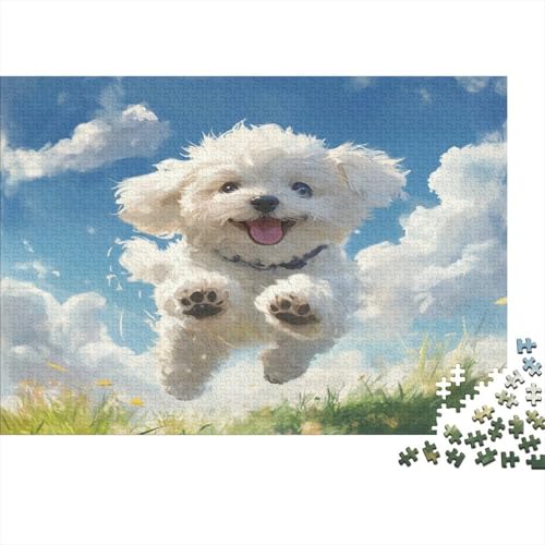 Bichon Frise 1000 Stück Puzzles Für Erwachsene Teenager Stress Abbauen Familien-Puzzlespiel Mit Poster in 1000-teiliges Puzzle Kinder Lernspiel Spielzeug Geschenk Puzzel 1000pcs (75x50cm) von CJURAMTON