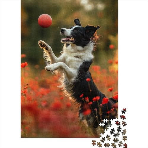 Border Collie Puzzle 1000 Teile Schwer Puzzle Spielzeug Pädagogisches Spiel Impossible Herausforderung Spielzeug Für Erwachsene Und Kinder Ab 14 Jahren 1000pcs (75x50cm) von CJURAMTON