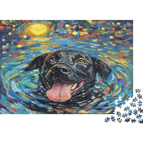 Der Labrador Retriever Puzzles 1000 Teile Schwer Puzzle Spielzeug Lernspiel Impossible Lovely Hund Herausforderung Spielzeug Für Erwachsene Und Kinder Ab 14 Jahren 1000pcs (75x50cm) von CJURAMTON