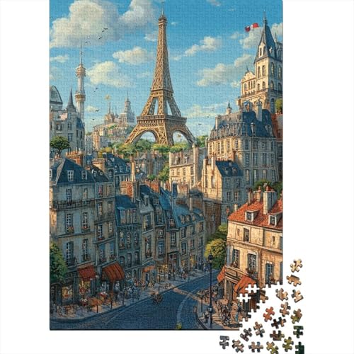 Eiffelturm Puzzles 1000 Teile Schwer Puzzle Spielzeug Pädagogisches Spiel Impossible Herausforderungsspielzeug Für Erwachsene Und Kinder Ab 12 Jahren 1000pcs (75x50cm) von CJURAMTON