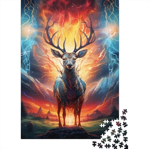 Elch Puzzle 1000 Teile Schwer Puzzle Spielzeug Lernspiel Impossible Herausforderung Spielzeug Für Erwachsene Und Kinder in Bewährter 1000pcs (75x50cm) von CJURAMTON