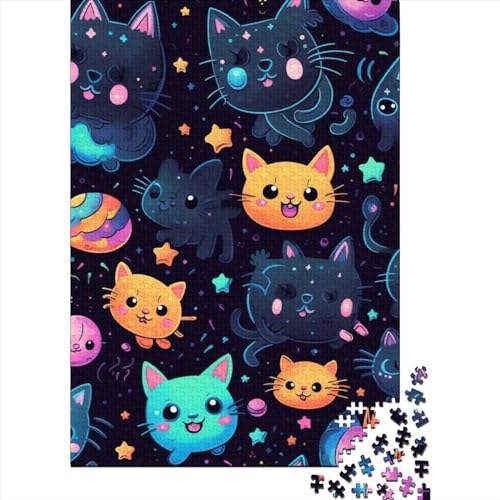 Katze Puzzle 1000 Teile Schwer Puzzle Spielzeug Lernspiel Impossible Herausforderung Spielzeug Für Erwachsene Kinder 1000pcs (75x50cm) von CJURAMTON