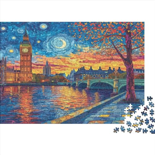 London Tower Bridge 1000 Teile Puzzle, Puzzles Für Erwachsene, 1000 Teile Puzzlespiel Für Jugendliche & Erwachsene Puzzlespiel Puzzel 1000pcs (75x50cm) von CJURAMTON