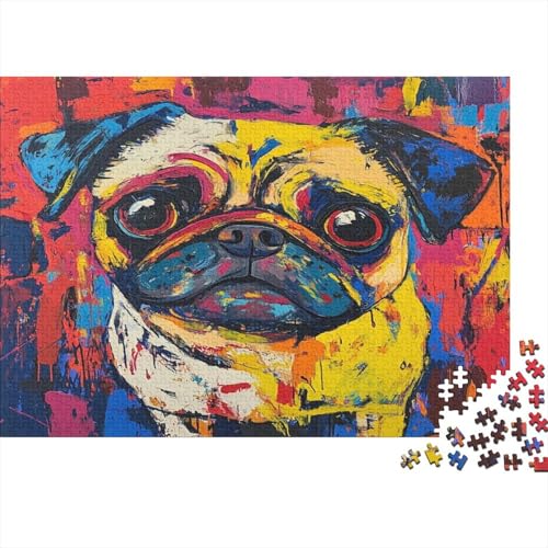 Mops Puzzlespiel 1000 Teile Für Erwachsene, Einzigartige Kunstwerke Und Vorlage - Geburtstagsgeschenk - Spaßige Puzzles Mit Überraschung Von Puzzle in A Bag Puzzel 1000pcs (75x50cm) von CJURAMTON