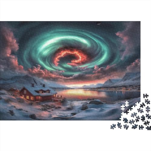 Nordlichter 1000 Stück Puzzles Für Erwachsene Teenager Stress Abbauen Familien-Puzzlespiel 1000-teiliges Puzzle Kinder Lernspiel Spielzeug Geschenk Puzzel 1000pcs (75x50cm) von CJURAMTON