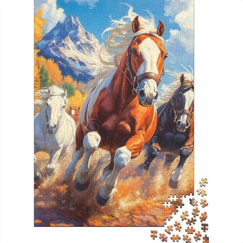 Pferd Puzzle 1000 Teile Schwer Puzzle Spielzeug Lernspiel Impossible Herausforderung Spielzeug Für Erwachsene Und Kinder in Bewährter 1000pcs (75x50cm) von CJURAMTON
