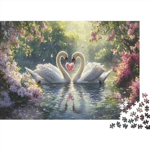 Schwan Puzzles 1000 Teile Schwer Puzzle Spielzeug Lernspiel Impossible Seen Affectionate Herausforderung Spielzeug Für Erwachsene Kinder 1000pcs (75x50cm) von CJURAMTON