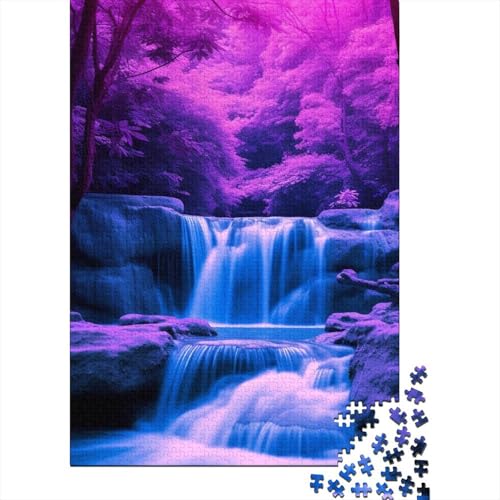 Waldkaskade Puzzles 1000-teilige Schwer Puzzle Spielzeug Lernspiel Impossible Herausforderungsspielzeug Für Erwachsene Und Kinder in Bewährter 1000pcs (75x50cm) von CJURAMTON