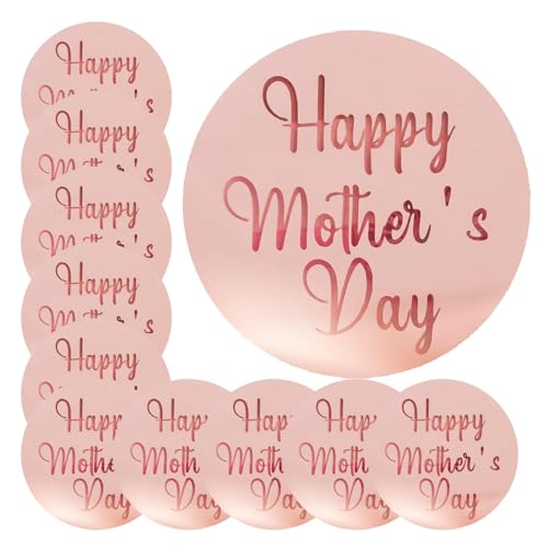 10 Stück Happy Mother's Day Cake Topper, Acryl Runde Muttertag Cupcake Topper Muttertag Acryl Cupcake Topper Muttertag Cupcake Topper für Mama Geburtstag Party Dekorationen (Roségold) von CKCSHI
