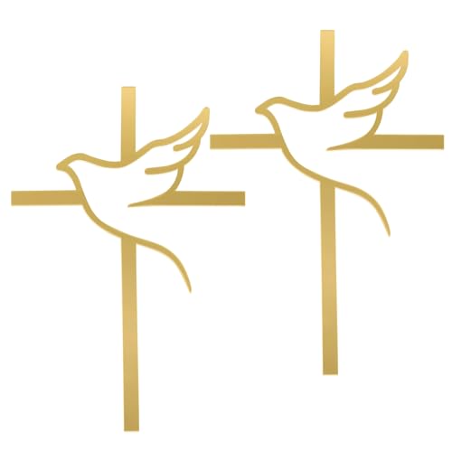 2 Stück Kreuz-Kuchenaufsätze, Kreuz-Kuchenaufsatz mit Taube, Acryl, religiöser Kuchenaufsatz, Kreuz-Kuchenanhänger, Dekoration, Taubenkreuzung, Cupcake-Topper für Geburtstag, Babyparty, Kinder, 2 Stück Kreuz-Kuchenaufsätze, Kreuz-Kuchenaufsatz mit Taube, Acryl, religiöser Kuchenaufsatz, Kreuz-Kuchenanhänger, Dekoration, Taubenkreuzung, Cupcake-Topper für Geburtstag, Babyparty, Kinder, von CKCSHI
