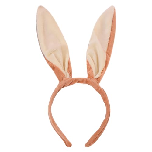 CKCSHI Osterhasenohren-Haarband, Oster-Hasenohren-Haarbänder, Plüsch-Hasen-Haarbänder, braunes biegbares und langes Kaninchenohr-Stirnband für Kinder und Erwachsene, Ostern, Party, Cosplay, von CKCSHI