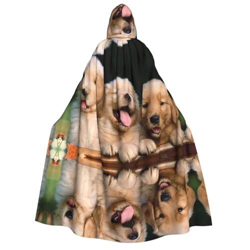 CKGODGF Goldener Retriever-Umhang für Erwachsene, Halloween-Umhang mit Kapuze, für Cosplay, Partys und Festivals von CKGODGF