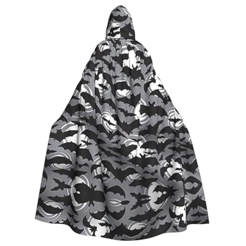 CKGODGF Halloween-Fledermaus-Motiv, grauer Druck, Karneval, Cosplay, Partyumhang, Erwachsenen-Kapuzenumhang mit Kapuze, ausgefallenes Rollenspiel-Kostüm CKGODGF Halloween-Fledermaus-Motiv, grauer Druck, Karneval, Cosplay, Partyumhang, Erwachsenen-Kapuzenumhang mit Kapuze, ausgefallenes Rollenspiel-Kostüm von CKGODGF