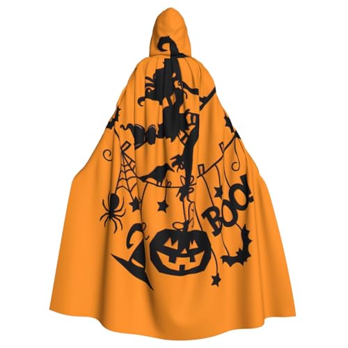 CKGODGF Halloween-Kostüm mit fliegendem Hexenmotiv, für Karneval, Cosplay, Partyumhang, Erwachsenen-Kapuzenumhang mit Kapuze, ausgefallenes Rollenspiel-Kostüm von CKGODGF
