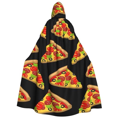 CKGODGF Halloween-Umhang mit Kapuze, Pizza-Druck, für Damen, Herren, Cosplay, Partys und Festivals CKGODGF Halloween-Umhang mit Kapuze, Pizza-Druck, für Damen, Herren, Cosplay, Partys und Festivals von CKGODGF