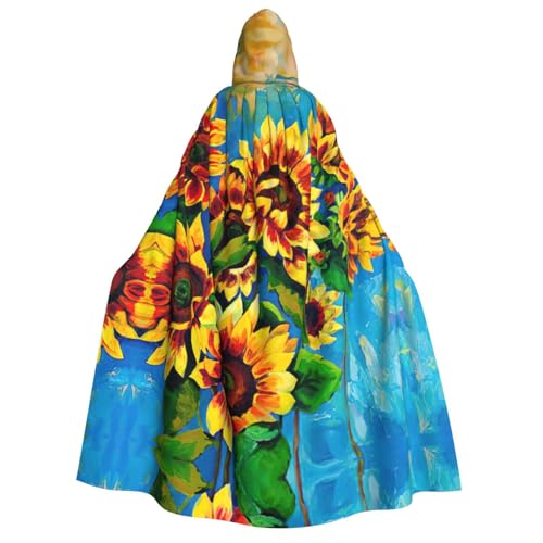 CKGODGF Halloween-Umhang mit Sonnenblumen-Aufdruck, mit Kapuze, Damen- und Herren-Umhang für Cosplay, Partys und Festivals CKGODGF Halloween-Umhang mit Sonnenblumen-Aufdruck, mit Kapuze, Damen- und Herren-Umhang für Cosplay, Partys und Festivals von CKGODGF