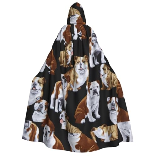 CKGODGF Halloween-Umhang mit englischer Bulldogge, mit Kapuze, für Damen, Herren, Cosplay, Partys und Festivals CKGODGF Halloween-Umhang mit englischer Bulldogge, mit Kapuze, für Damen, Herren, Cosplay, Partys und Festivals von CKGODGF