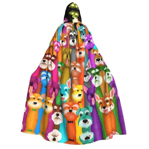 CKGODGF Halloween-Umhang mit niedlichem Schnauzer-Hunde-Druck, für Erwachsene, mit Kapuze, Damen- und Herren-Umhang für Cosplay, Partys und Festivals CKGODGF Halloween-Umhang mit niedlichem Schnauzer-Hunde-Druck, für Erwachsene, mit Kapuze, Damen- und Herren-Umhang für Cosplay, Partys und Festivals von CKGODGF