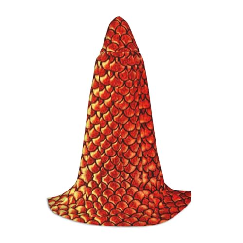 CKGODGF Roter Fischschuppen-Druck, stilvoller Kapuzenumhang, perfekt für Winter, Karneval und Cosplay, weicher und langfristiger Umhang CKGODGF Roter Fischschuppen-Druck, stilvoller Kapuzenumhang, perfekt für Winter, Karneval und Cosplay, weicher und langfristiger Umhang von CKGODGF