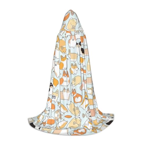 Corgi-Umhang mit Kapuze und Hunde-Aufdruck, perfekt für Winter, Karneval und Cosplay, weicher und langfristiger Umhang Corgi-Umhang mit Kapuze und Hunde-Aufdruck, perfekt für Winter, Karneval und Cosplay, weicher und langfristiger Umhang von CKGODGF