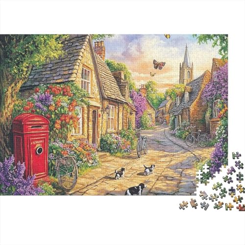 Attraktive Häuser, Lernspiel, Herausforderung, Spielzeug, Geschenke, Puzzles für Erwachsene und Kinder ab 14 Jahren, 500 Teile (52 x 38 cm) von CKMSMCS