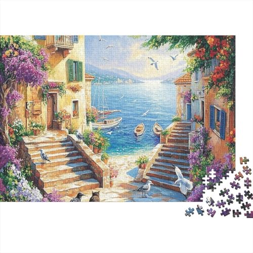 Attraktive Häuser, Lernspiel, Herausforderung, Spielzeug, Geschenke, Puzzles für Erwachsene und Kinder ab 14 Jahren, 500 Teile (52 x 38 cm) von CKMSMCS