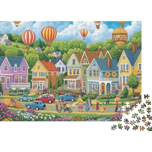 Attraktive Häuser, pädagogisches Puzzlespiel, geeignet für Teenager, geeignet für Familienunterhaltung, hoher Schwierigkeitsgrad, 1000 Teile (75 x 50 cm) von CKMSMCS