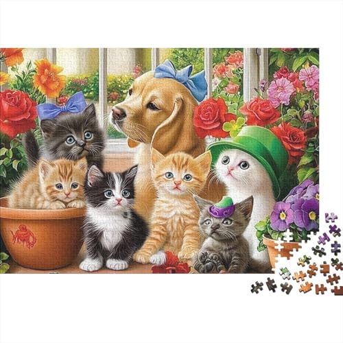 Entzückende Tiere, Lernspiel, Herausforderung, Spielzeug, Geschenke, Puzzles für Erwachsene und Kinder ab 14 Jahren, 500 Teile (52 x 38 cm) von CKMSMCS