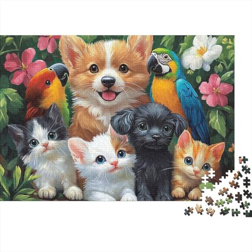 Entzückende Tiere, Tiere, pädagogisches Puzzlespiel, geeignet für Teenager, geeignet für Familienunterhaltung, hoher Schwierigkeitsgrad, 1000 Teile (75 x 50 cm) von CKMSMCS