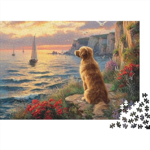 Hund, Bezaubernde Hunde-Puzzlespiele für Teenager und Erwachsene, cool, lustig und farbenfroh, 1000 Teile (75 x 50 cm) von CKMSMCS
