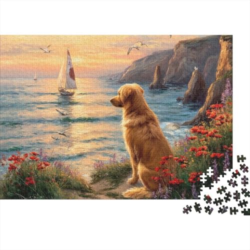 Hund, entzückender Hund, Lernspiel, Herausforderung, Spielzeug, Geschenk, Puzzle für Erwachsene und Kinder ab 14 Jahren, 1000 Teile (75 x 50 cm) von CKMSMCS
