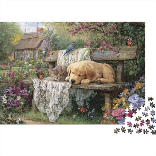 Hund, entzückender Hund, Lernspiel, Herausforderung, Spielzeug, Geschenke, Puzzles für Erwachsene und Kinder ab 14 Jahren, 300 Teile (40 x 28 cm) von CKMSMCS
