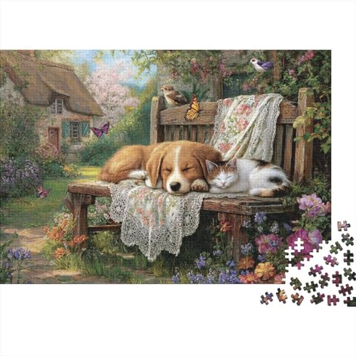 Hund, entzückender Hund, Lernspiel, Herausforderung, Spielzeug, Geschenke, Puzzles für Erwachsene und Kinder ab 14 Jahren, 300 Teile (40 x 28 cm) von CKMSMCS