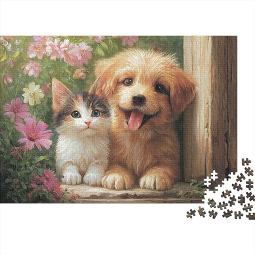 Hund, entzückender Hund, Lernspiel, Herausforderung, Spielzeug, Geschenke, Puzzles für Erwachsene und Kinder ab 14 Jahren, 300 Teile (40 x 28 cm) von CKMSMCS