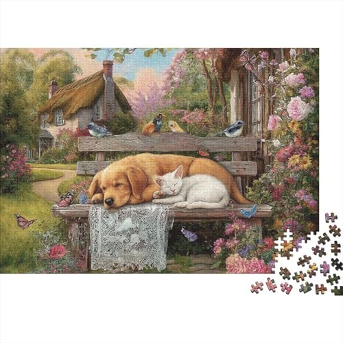 Hund, entzückender Hund, Lernspiel, Herausforderung, Spielzeug, Geschenke, Puzzles für Erwachsene und Kinder ab 14 Jahren, 500 Teile (52 x 38 cm) von CKMSMCS
