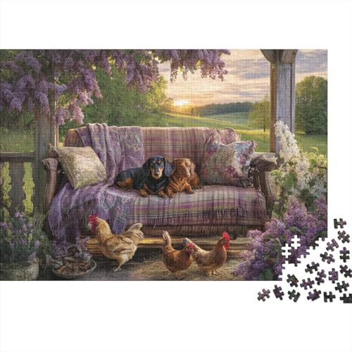 Hund, entzückender Hund, Lernspiel, Spaß, extrem schwierig zu vervollständigen, geeignet für Familienunterhaltung, 1000 Teile (75 x 50 cm) von CKMSMCS